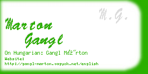 marton gangl business card